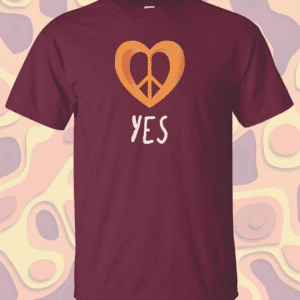 Hippie Chick Heart Peace Heart T-Shirt Front
