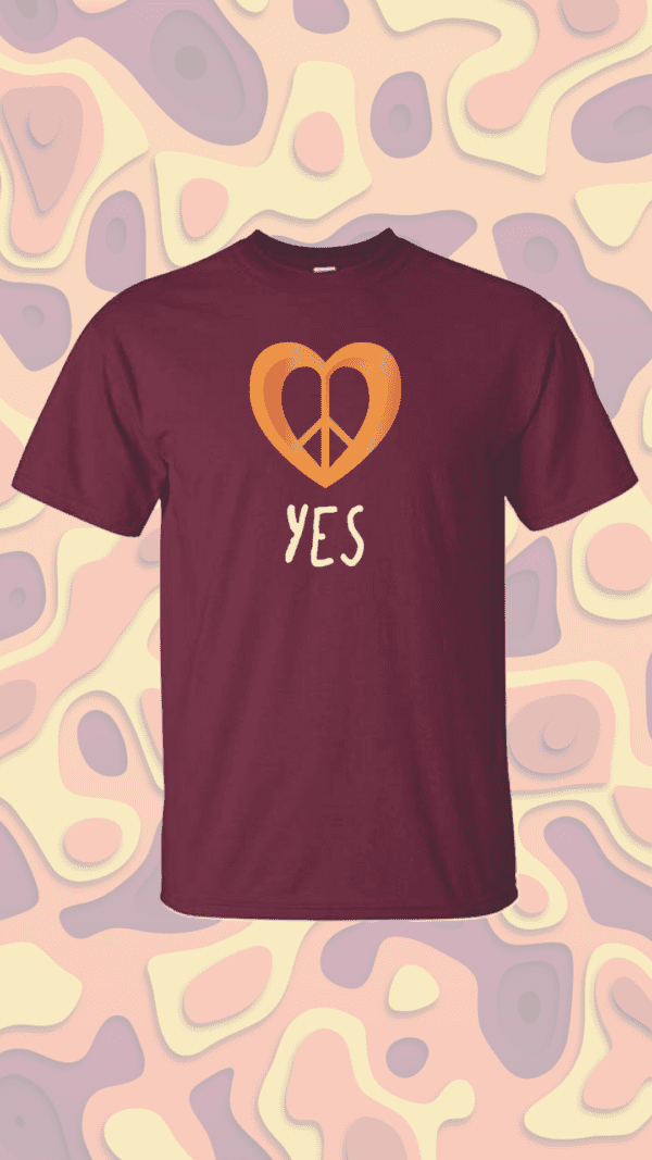 Hippie Chick Heart Peace Heart T-Shirt Front